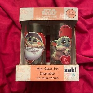 NWT Zak Designs Mini Glass Set Star Wars: The Mandalorian Grogu, Set of 4